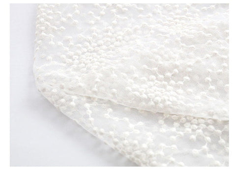 Ivory Mesh Fabric, 51 inches Wide, Polyester Mesh Fabric, Sheer Fabric, Scarf Fabric, Quality Korean Fabric - Fabric By the Yard 43407-1