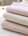 Organic Cotton Interlock Knit, Baby Pink Polka Dot or Stripes per Yard 17326-310