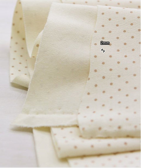Organic Cotton Interlock Knit, Baby Brown Polka Dot or Stripes per Yard 17323-310