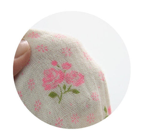 Flowers Wrinkled Cotton Double Gauze Fabric, Washing Gauze, Floral Gauze Fabric, Neon Pink Rose Fabric, Korean Fabric - By the Yard 42046-1