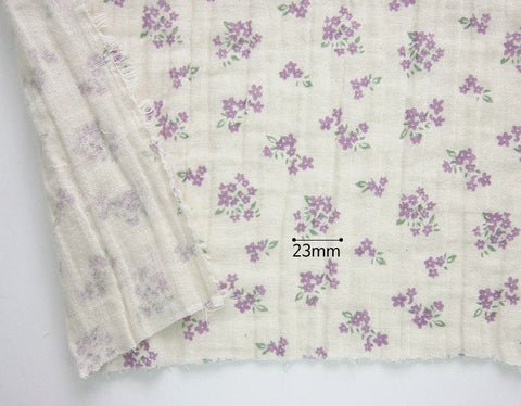 Flowers Wrinkled Cotton Double Gauze Fabric, Washing Gauze, Floral Gauze Fabric, Cotton Gauze Fabric, Korean Fabric - By the Yard 42047-1
