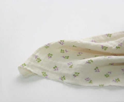 Flowers Wrinkled Cotton Double Gauze Fabric, Washing Gauze, Floral Gauze Fabric, Cotton Gauze Fabric, Korean Fabric - By the Yard 42042-1