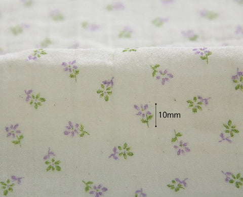 Flowers Wrinkled Cotton Double Gauze Fabric, Washing Gauze, Floral Gauze Fabric, Cotton Gauze Fabric, Korean Fabric - By the Yard 42042-1
