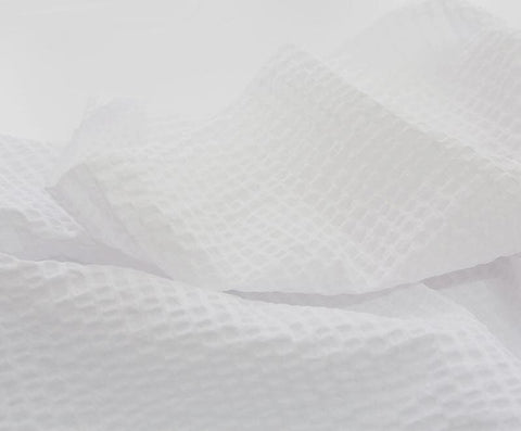White Cotton Seersucker, Ripple Fabric, Quality Korean Fabric, Summer Fabric, Lightweight Fabric - By the Yard /26778