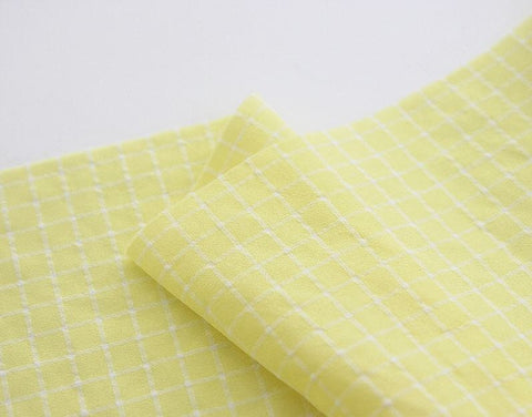 Checkered Cotton Blend Fabric, 55 inches wide, Plaid Fabric, Checked Cotton Polyester Fabric, Korean Fabric - By the Yard /42583