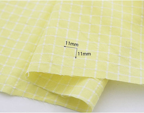 Checkered Cotton Blend Fabric, 55 inches wide, Plaid Fabric, Checked Cotton Polyester Fabric, Korean Fabric - By the Yard /42583