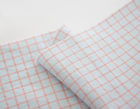 Checkered Cotton Blend Fabric, 55 inches wide, Plaid Fabric, Checked Cotton Polyester Fabric, Korean Fabric - By the Yard /42583