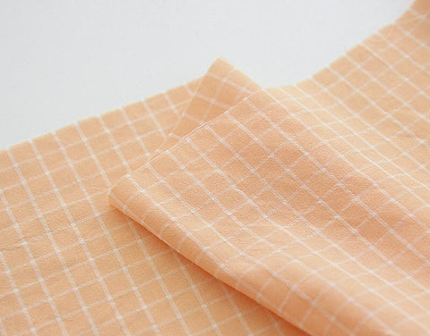 Checkered Cotton Blend Fabric, 55 inches wide, Plaid Fabric, Checked Cotton Polyester Fabric, Korean Fabric - By the Yard /42583