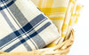Plaids Fabric, Vintage Check Fabric, Checker Cotton Tencel Fabric, Yellow Check Fabric, Navy Check Fabric, Korea Fabric - By the Yard /50564