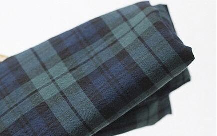Lightweight and Thin Cotton Fabric, Black Watch Fabric, Lawn Fabric, Quality Korean Fabric, Green Checker Fabric - By the Yard /94133