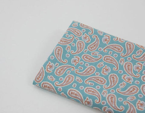 Paisley Cotton Fabric, Quality Korean Fabric - Mint, Beige, Green, Gray - By the Yard /24886