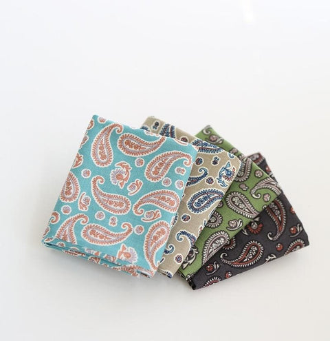 Paisley Cotton Fabric, Quality Korean Fabric - Mint, Beige, Green, Gray - By the Yard /24886