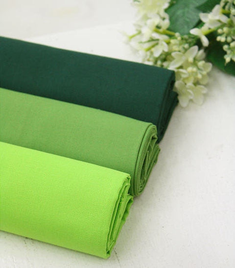High Quality Solid Cotton Fabric - Green Series in 3 Colors By the Yard /34416