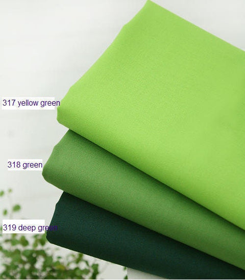 High Quality Solid Cotton Fabric - Green Series in 3 Colors By the Yard /34416