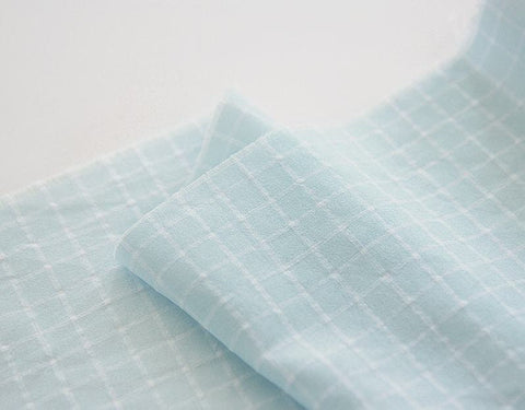 Checkered Cotton Blend Fabric, 55 inches wide, Plaid Fabric, Checked Cotton Polyester Fabric, Korean Fabric - By the Yard /42583