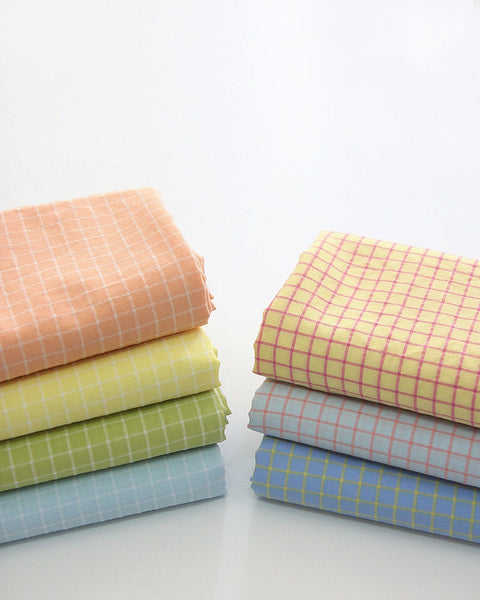 Checkered Cotton Blend Fabric, 55 inches wide, Plaid Fabric, Checked Cotton Polyester Fabric, Korean Fabric - By the Yard /42583