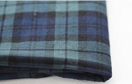 Lightweight and Thin Cotton Fabric, Black Watch Fabric, Lawn Fabric, Quality Korean Fabric, Green Checker Fabric - By the Yard /94133