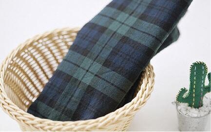 Lightweight and Thin Cotton Fabric, Black Watch Fabric, Lawn Fabric, Quality Korean Fabric, Green Checker Fabric - By the Yard /94133