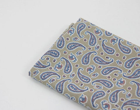 Paisley Cotton Fabric, Quality Korean Fabric - Mint, Beige, Green, Gray - By the Yard /24886