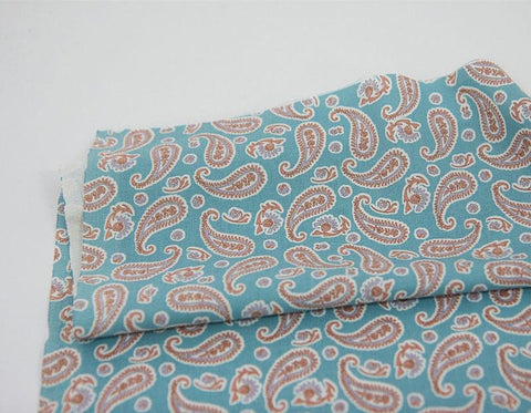 Paisley Cotton Fabric, Quality Korean Fabric - Mint, Beige, Green, Gray - By the Yard /24886