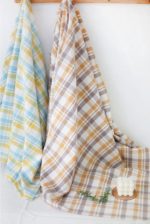 Wide Check Cotton Fabric, Plaid Cotton Fabric, Yarn Dyed, Prewashed Cotton Fabric, Quality Korean Fabric - Fabric By the Yard /43534