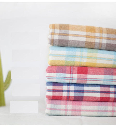 Wide Check Cotton Fabric, Plaid Cotton Fabric, Yarn Dyed, Prewashed Cotton Fabric, Quality Korean Fabric - Fabric By the Yard /43534