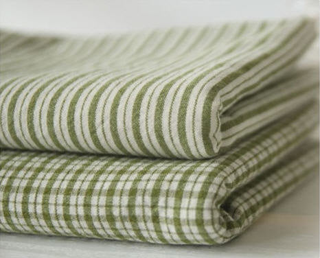 Pre-washed Cotton Yarn Dyed Plaid or Stripes in Olive Green per Yard 6148 23789-1 162916-w