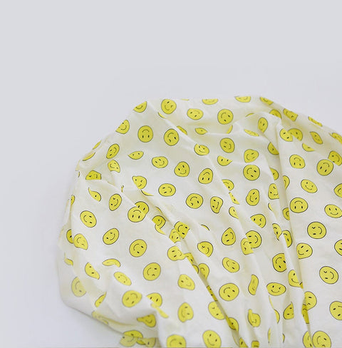 Semi-sheer Cotton Fabric, Smiley Face - Lightweight and Thin - 59" Wide - Quality Korean Fabric - By the Yard /51211