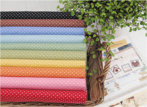 Cotton 1 mm White Polka Dots in 10 Colors per Yard 96127-1