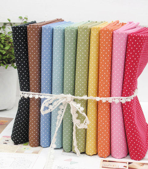 Cotton 1 mm White Polka Dots in 10 Colors per Yard 96127-1