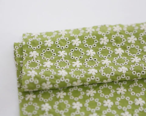 Wide Eyelet Cotton Fabric, Pointelle Cotton Fabric - Pink, Sky, Olive, Green - Quality Korean Fabric, Embroidery Fabric By the Yard /50789