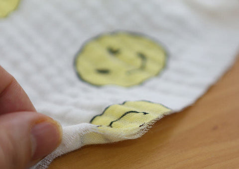 Cotton Rayon Gauze, Triple Layers, Smiley Face Gauze - Wrinkle Gauze, Crinkle Gauze, Yoryu Gauze, Quality Korea Fabric - By the Yard /51186