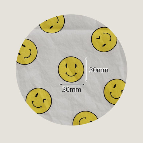 Semi-sheer Cotton Fabric, Smiley Face - Lightweight and Thin - 59" Wide - Quality Korean Fabric - By the Yard /51211