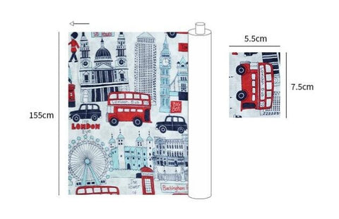 Triple Gauze Fabric, London Trip, Wrinkled Gauze, Crinkle Gauze, London Eye Fabric 61 Inches Wide Quality Korean Fabric - By the Yard /51531