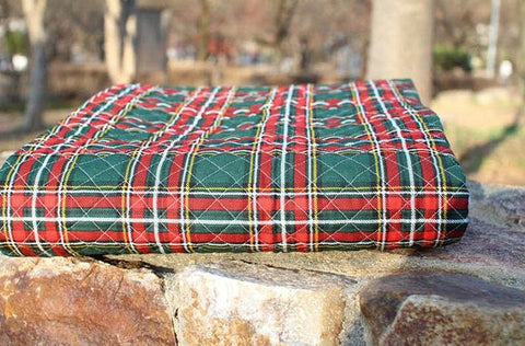 Quilted Plaid Cotton Fabric, Checker Oxford Cotton Fabric, Korean Fabric - Red, Navy, Yellow, Green, Red Green - Fabric By the Yard /40868