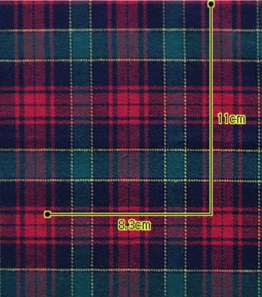 Brushed Cotton Red Green Plaid Christmas Fabric - Quality Korean Christmas Checkered Fabric - By the Yard /45679