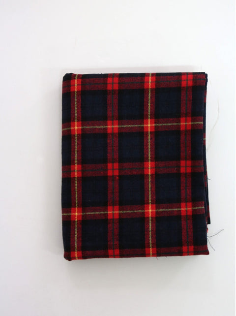 Red Plaid Polyester Christmas Fabric - Quality Korean Christmas Checkered Fabric - By the Yard /51789