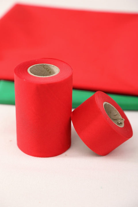 Christmas Cotton Twill Roll Bias in Solid Red - Quality Korean Bias Tape, 4cm or 10 cm Width By the Roll /70250