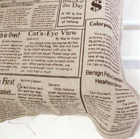 Cotton Linen Vintage Newspaper Fabric Natural Color per Yard 4475-294