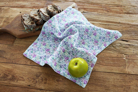Lovely Floral Cotton Double Gauze Fabric, Purple Flower Gauze, Baby Fabric, Quality Korean Fabric - 59 Inches Wide - By the Yard 3/0292