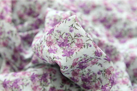 Lilies Cotton Double Gauze Fabric, Purple Flower Gauze, Baby Fabric, Quality Korean Fabric - 59 Inches Wide - By the Yard 3/11184