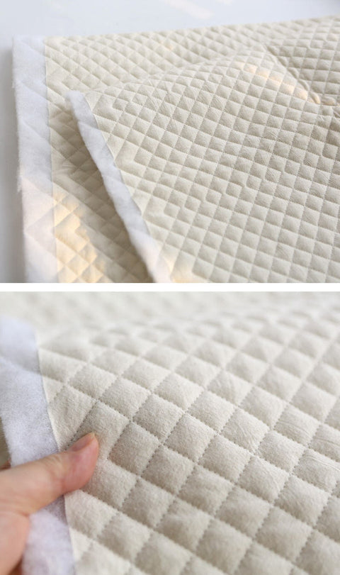 Quilted Cotton Fabric, Pre-washed Solid Cotton Fabric, Quality Korean Fabric - White or Natural - Fabric By the Yard /52121