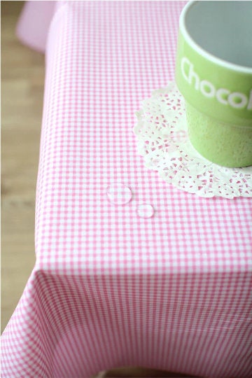 Waterproof Fabric Small Plaid, Quality Korean Fabric - Red, Green, Yellow, Blue, Pink - By the Yard /53841