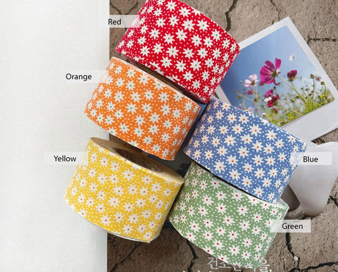 4 cm Antique Mini Flower Cotton Bias - Choice of 5 Colors - 10 yards - By the Roll / 42213