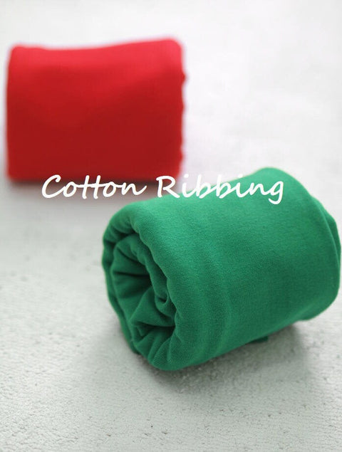 Cotton Ribbing Fabric, 1x1 Ribbing and Binding Knit Fabric, Red Ribbing, Green Ribbing, Quality Korean Fabric - By the Yard /31103 31104