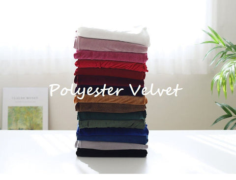 Stretch Polyester Velvet Fabric, Silky Velvet Fabric, Wide Velvet Fabric, Quality Korean Fabric - By the Yard /51939