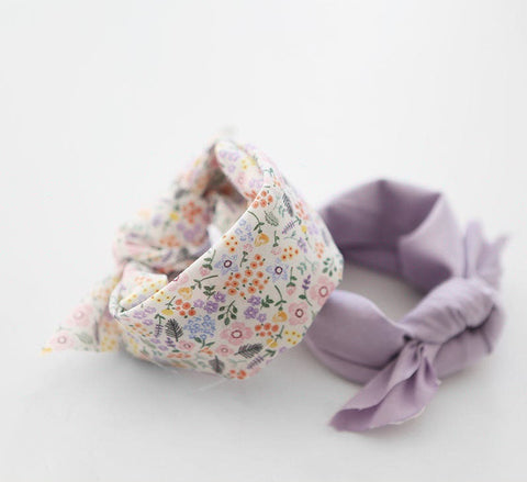 Lavender Fat Quarters Bundle, Cotton Fabric Bundle, Lavender Flowers, Check and Solid Lavender - Set of Three, Korean Fabric /42182