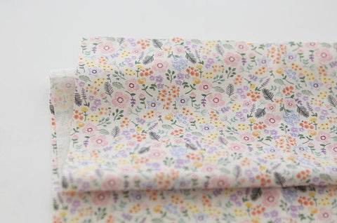 Lavender Fat Quarters Bundle, Cotton Fabric Bundle, Lavender Flowers, Check and Solid Lavender - Set of Three, Korean Fabric /42182