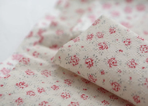 Soft Laminated Quality Korean Cotton Dobby Fabric - 1 cm Florals in 5 Colors - By the Yard /51273