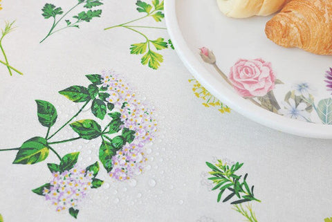 Herb Garden Laminated Cotton Linen Blend Fabric, Non-glossy Laminate Fabric, Quality Korean Fabric - By the Yard /52383